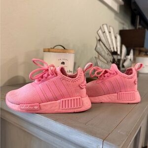 adidas Kids Pink Knit Lace-Up Sneakers